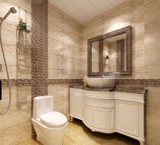 浴室背景墙瓷砖装修效果图