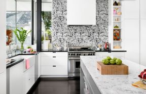 家庭厨房液态壁纸装修效果图片