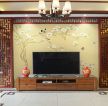 新中式风格客厅影视墙壁纸装修效果图片大全