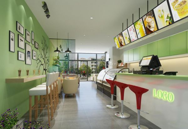 选用较为轻快整洁的装修设计风格,而奶茶店则更应该突出时尚个性风格