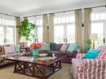 现代简欧装修样板间客厅沙发颜色搭配