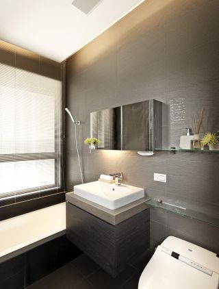 小户型卫生间大理石包裹浴缸装修效果图片实例