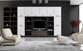 简约客厅黑白装饰最流行电视背景墙