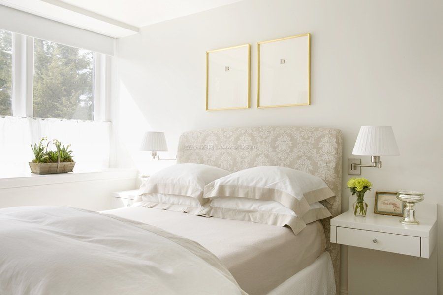 白色现代简约卧室装修效果图50平方