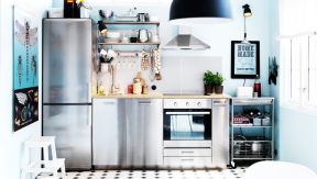 不锈钢橱柜效果图 小户型欧式厨房装修效果图