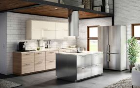 不锈钢橱柜效果图 北欧风格厨房装修效果图