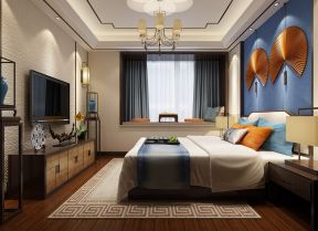 家装样板间实景图 古典中式卧室效果图