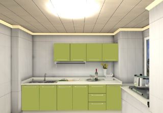 现代风格厨房不锈钢橱柜效果图 