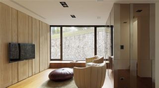 家装样板间生态木背景墙实景效果图