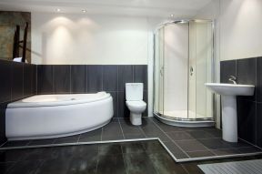 欧式卫生间效果图 扇形浴缸装修效果图片