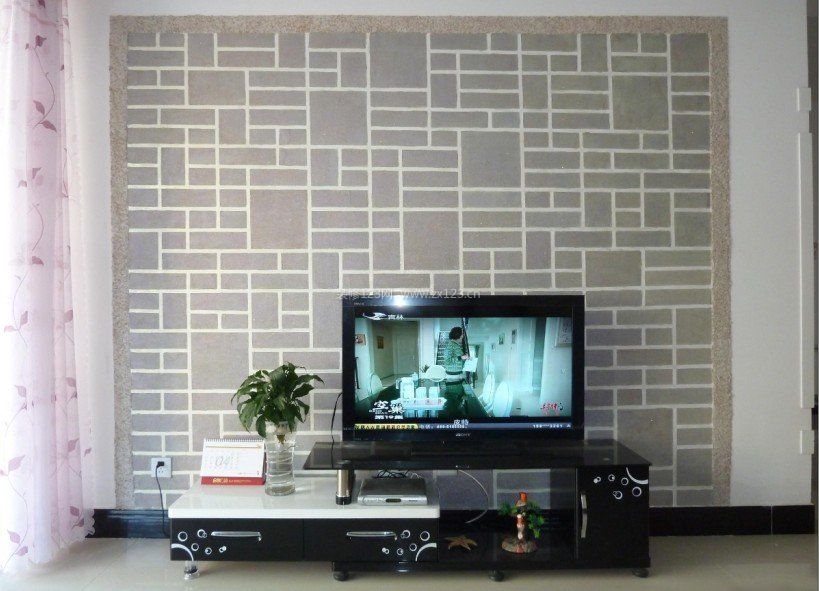 客厅硅藻泥背景墙装修效果图片欣赏