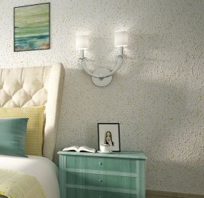 欧式卧室床头硅藻泥背景墙图片