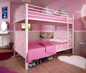 双层床装修效果图 粉色卧室效果图