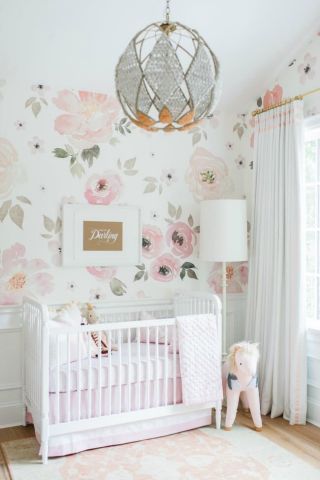 家装婴儿房墙纸装修效果图片