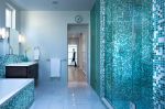 蓝色浴室门装修效果图