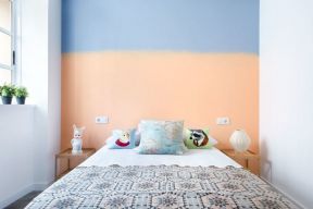 彩色墙面漆效果图 卧室床头背景墙