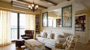 美式乡村客厅效果图 组合沙发装修效果图片