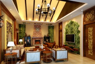 东南亚风格的客厅装饰装修效果图片