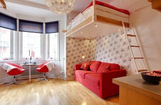 小户型单身公寓客厅卧室装修设计图 