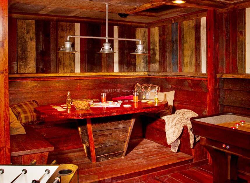 主题餐厅实木餐桌装修效果图片