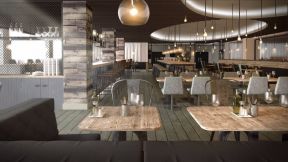 主题餐厅橡木地板效果图片