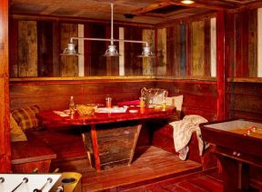 主题餐厅效果图 实木餐桌装修效果图片