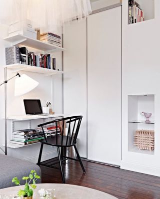小户型家具书房书桌设计摆放效果图  