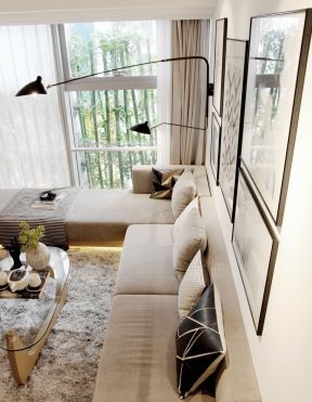 小户型家装设计图 转角沙发装修效果图片
