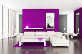 现代简约装饰画 紫色墙面装修效果图片