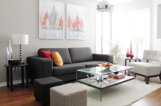 现代沙发背景墙简约装饰画效果图