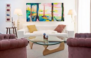 现代沙发背景墙简约装饰画效果图片