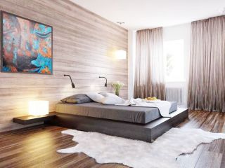 现代简约风格简单卧室床头背景墙装饰