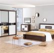 长方形的现代家装卧室设计摆放床图2023