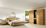 长方形的现代卧室摆放床图 