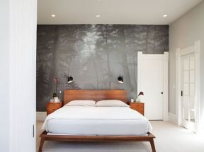 长方形的卧室摆放床图 现代卧室家居