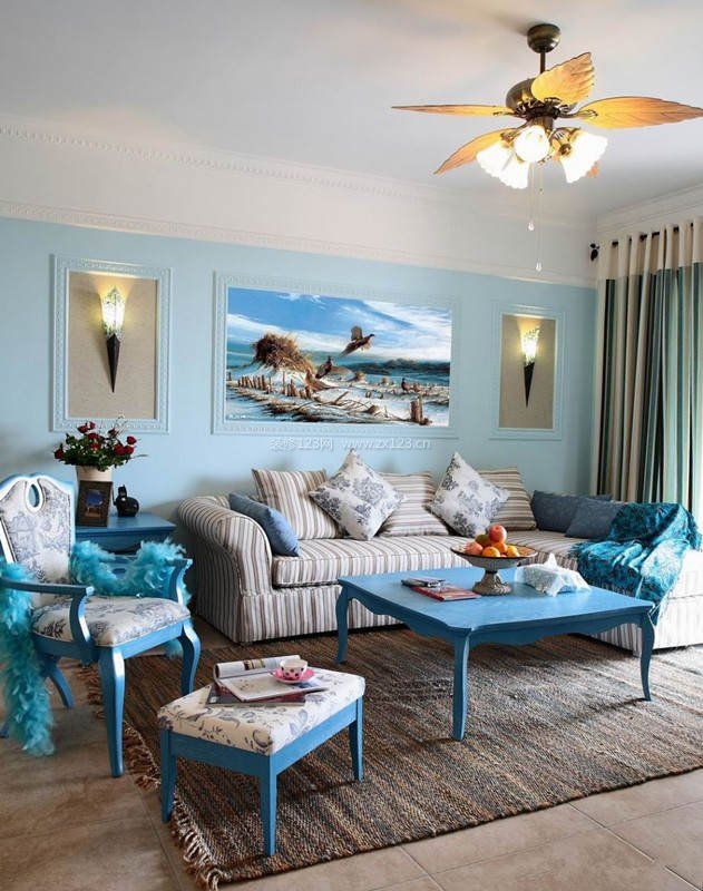 温馨地中海风格超小客厅装修效果图