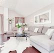 白色欧式家装客厅满铺壁纸效果图  