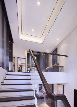 现代新中式风格室内楼梯装修图片
