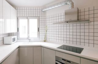 简单室内厨房墙砖设计平面图 