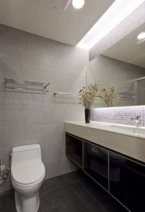 现代简约卫生间整体浴室柜装修效果图片