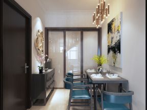 2023现代风格家庭餐厅餐桌摆放设计效果图