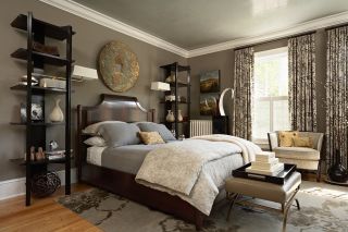 现代家庭卧室古董架装修效果图片 