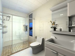 经典卫生间装修效果图 2020玻璃淋浴房设计