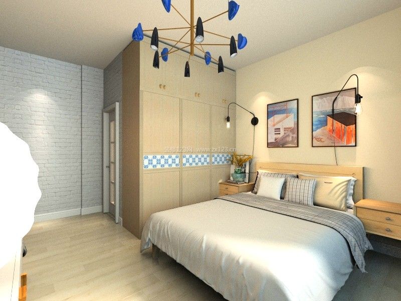 现代北欧风格装修效果图 卧室床头灯