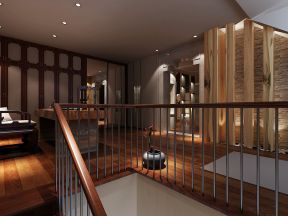 二层套房铁艺楼梯扶手装修设计平面图片