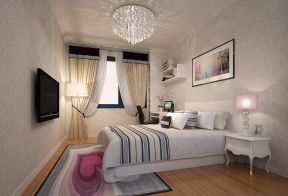 主卧室床头背景墙欧式壁纸花纹效果图片2023