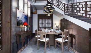 别墅中式餐厅装修效果图大全图片2023