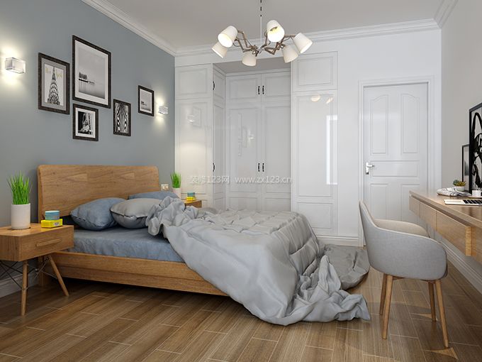 2020现代简约卧室装修效果图 卧室照片墙设计