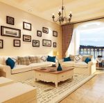 地中海风格客厅沙发背景墙装修效果图大全图片