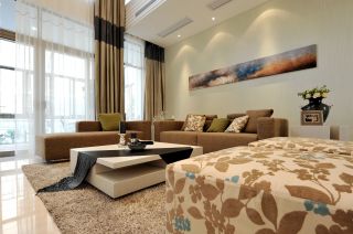 复式公寓客厅沙发颜色搭配装修效果图片